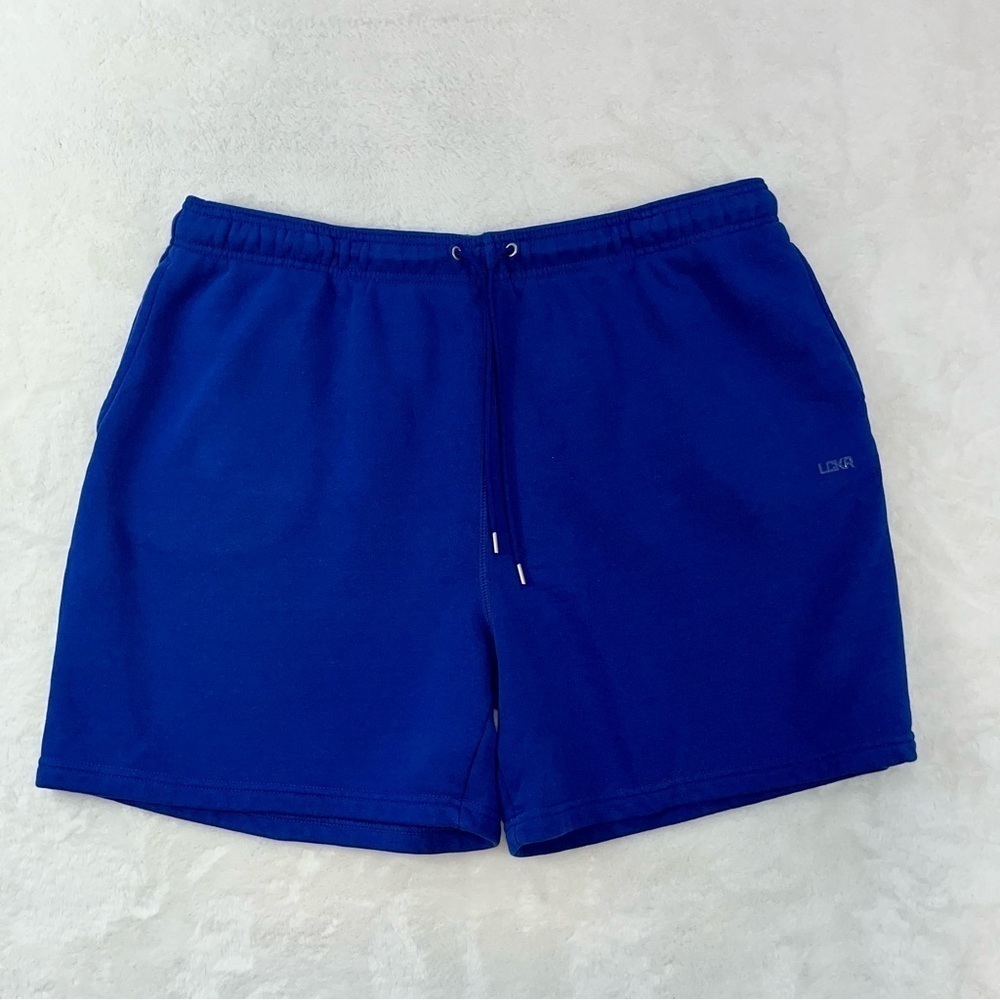 LCKR Fleece Shorts Men's Size 2XL BLUE￼ Pull On Drawstring Close‎ 3 Pockets